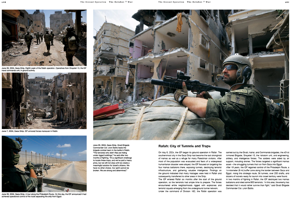The October 7 War Hardcover Book by photo-journalist Ziv Koren. Israeli soldiers in Rafa - city of tunnels and traps.