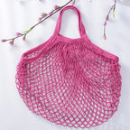 Reusable Dusty Pink Cotton Organic Short Handle Bag