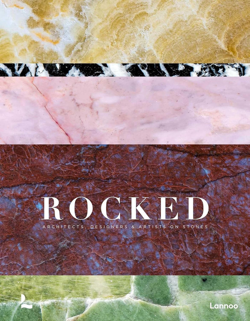 ספר אדריכלות Rocked - עטיפה קדמית עם פסי שיש צבעוניים